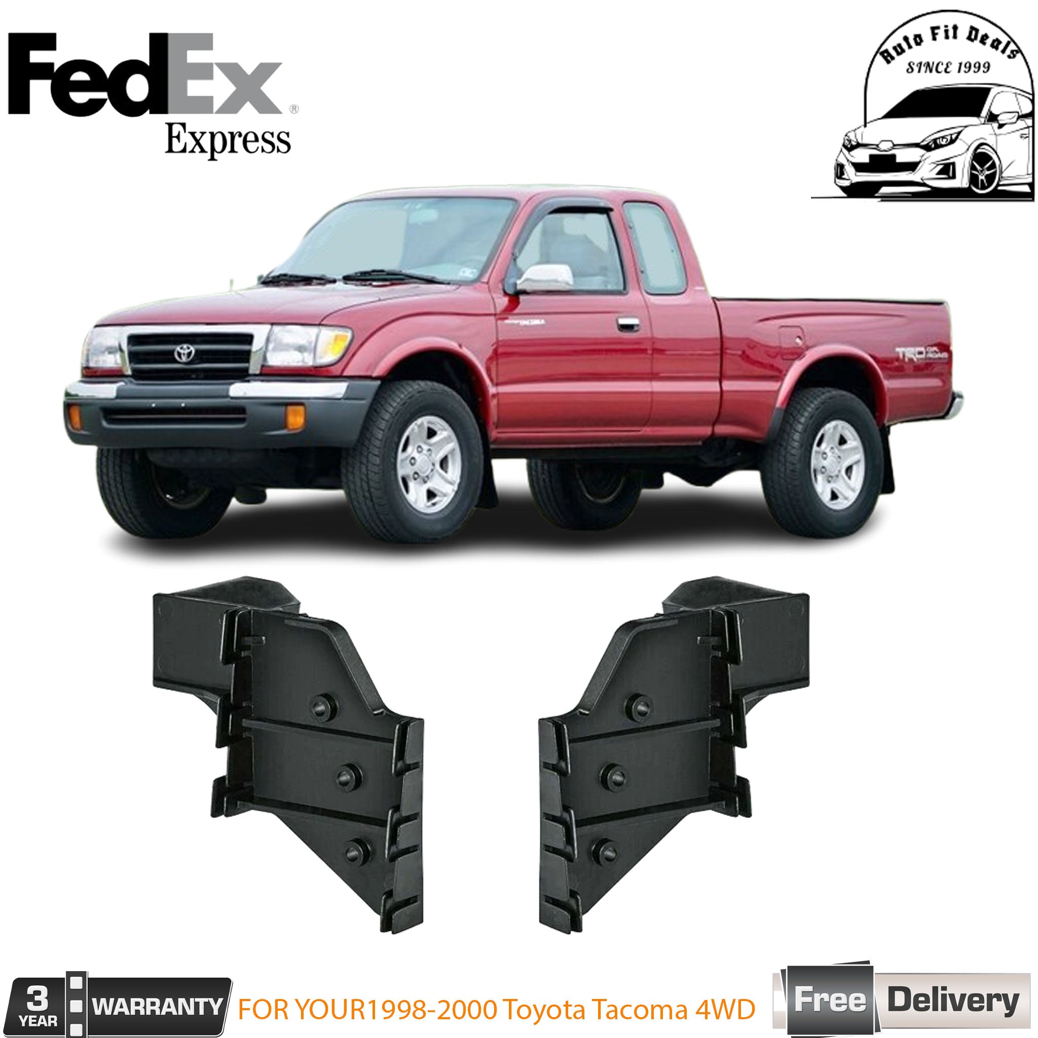Set of 2 Front Bumper Brackets For Toyota Tacoma 1998-2000