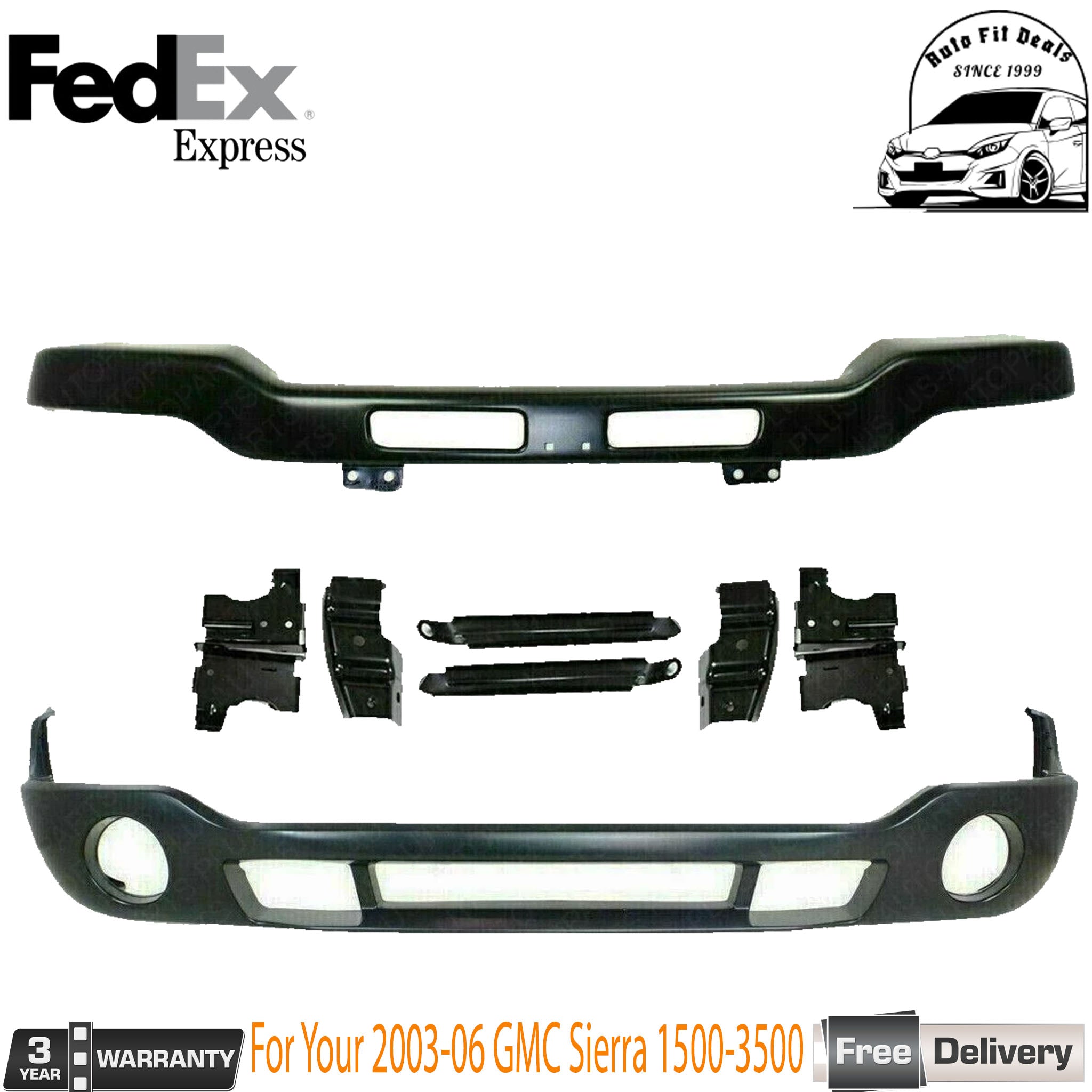 FrontSteel Bumper Kit For 2003-2006 GMC Sierra 1500 With Mounting Brackets