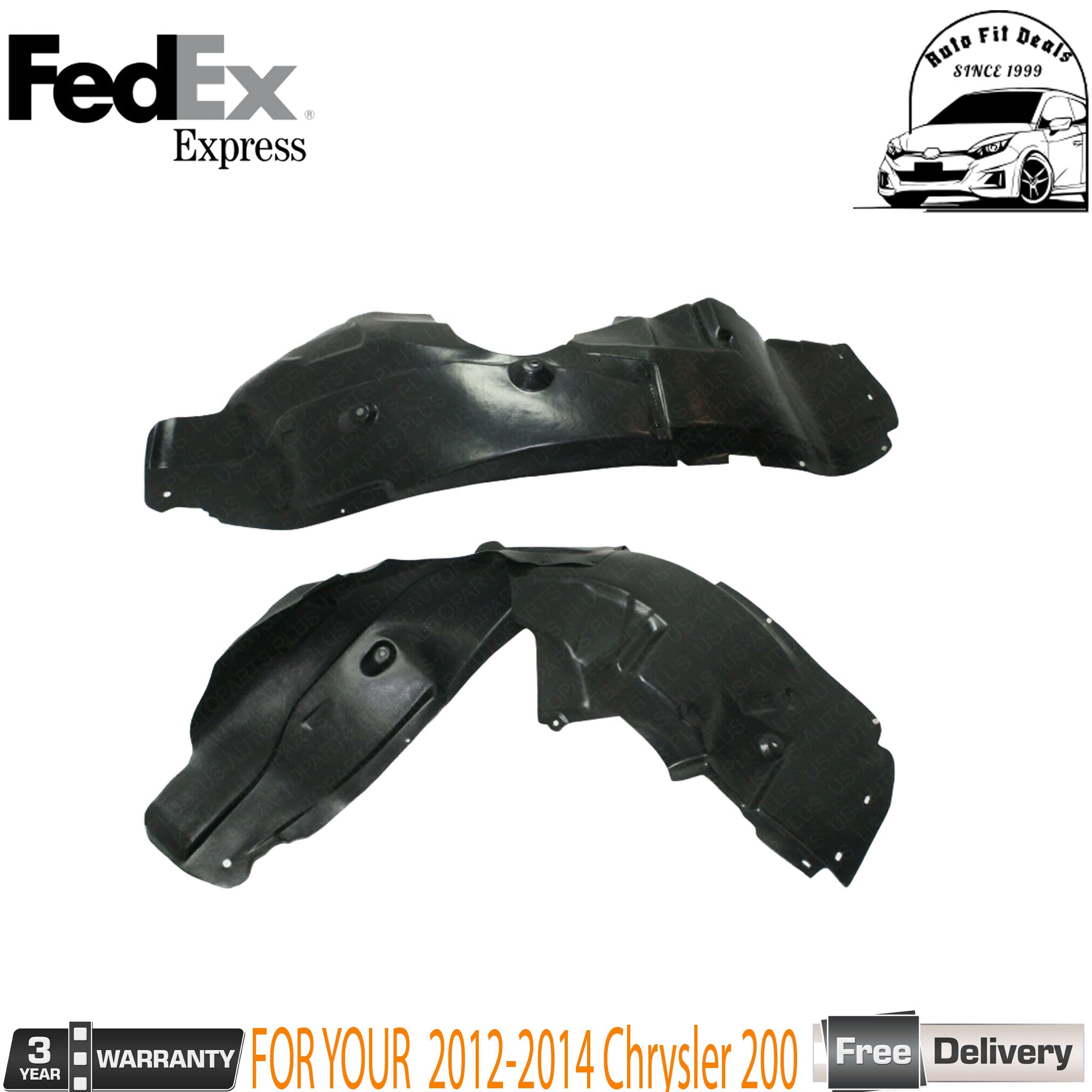 For Chrysler 200 2012-2014 Fender Liner Driver And Passenger Side Pair Front